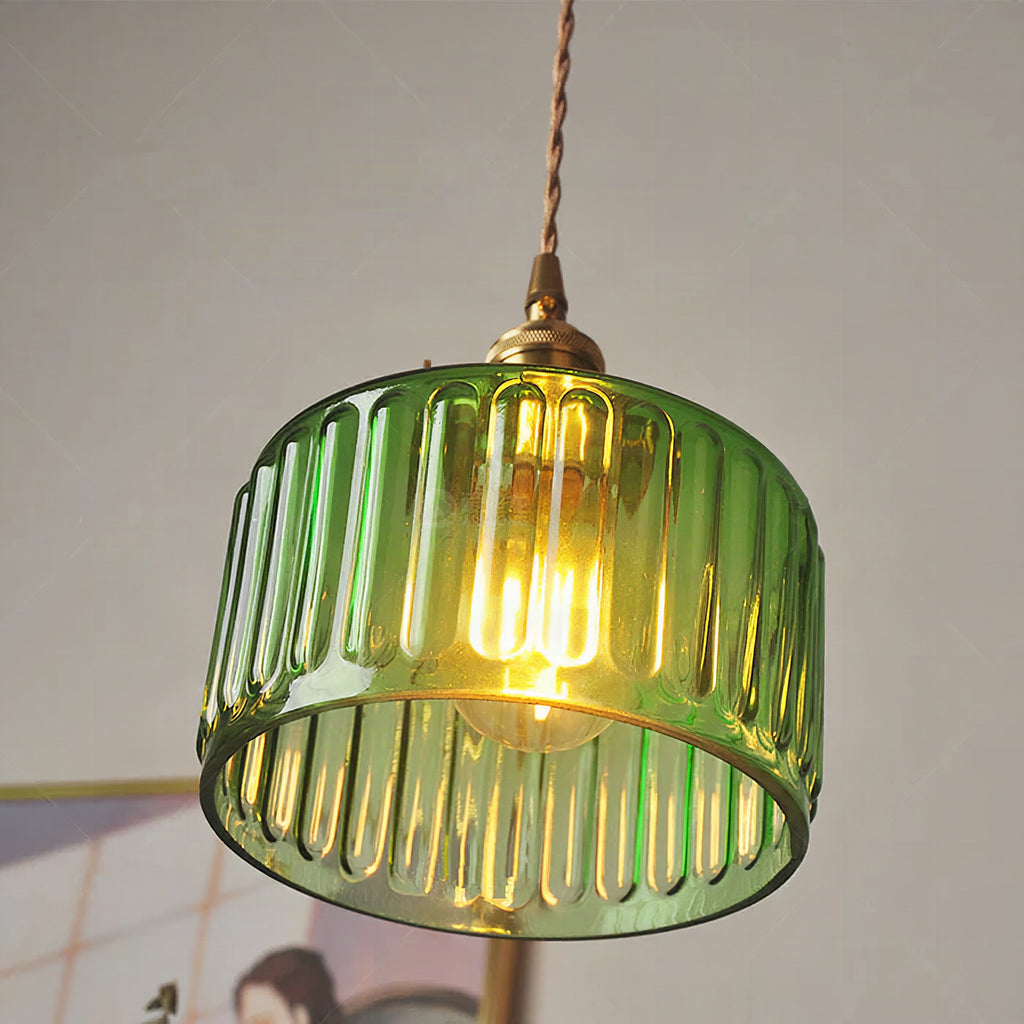 Lámpara colgante vintage de cristal para comedor y salón