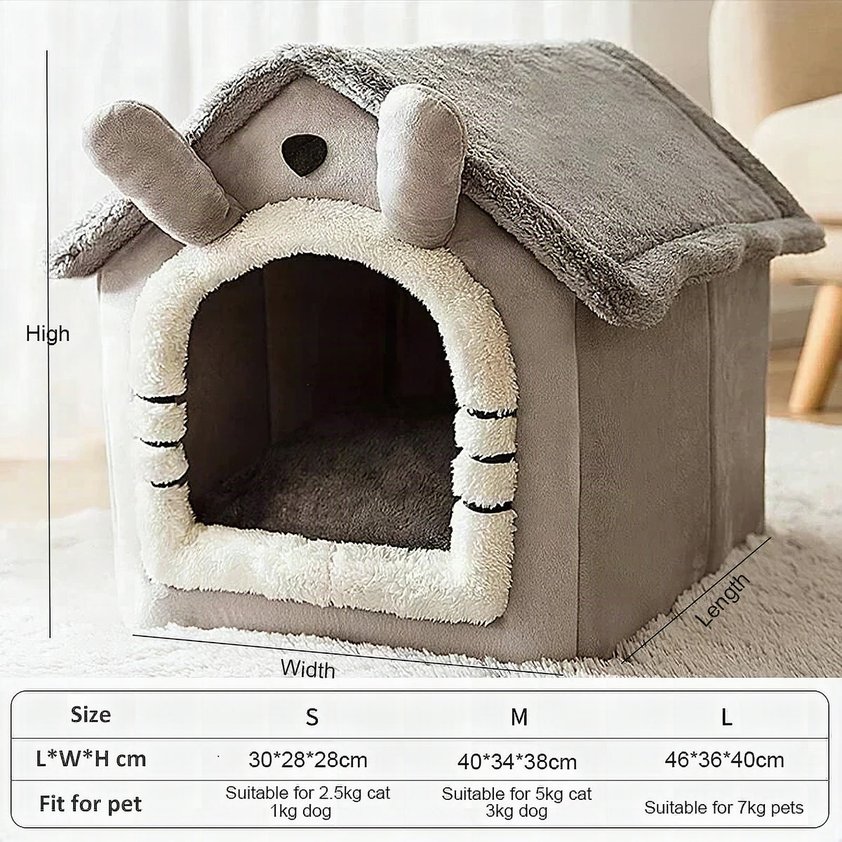 Caseta de interior CuddleNest para perros y gatos