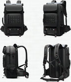 Mochila de viaje impermeable 50 L con compartimento para calzado y puerto USB