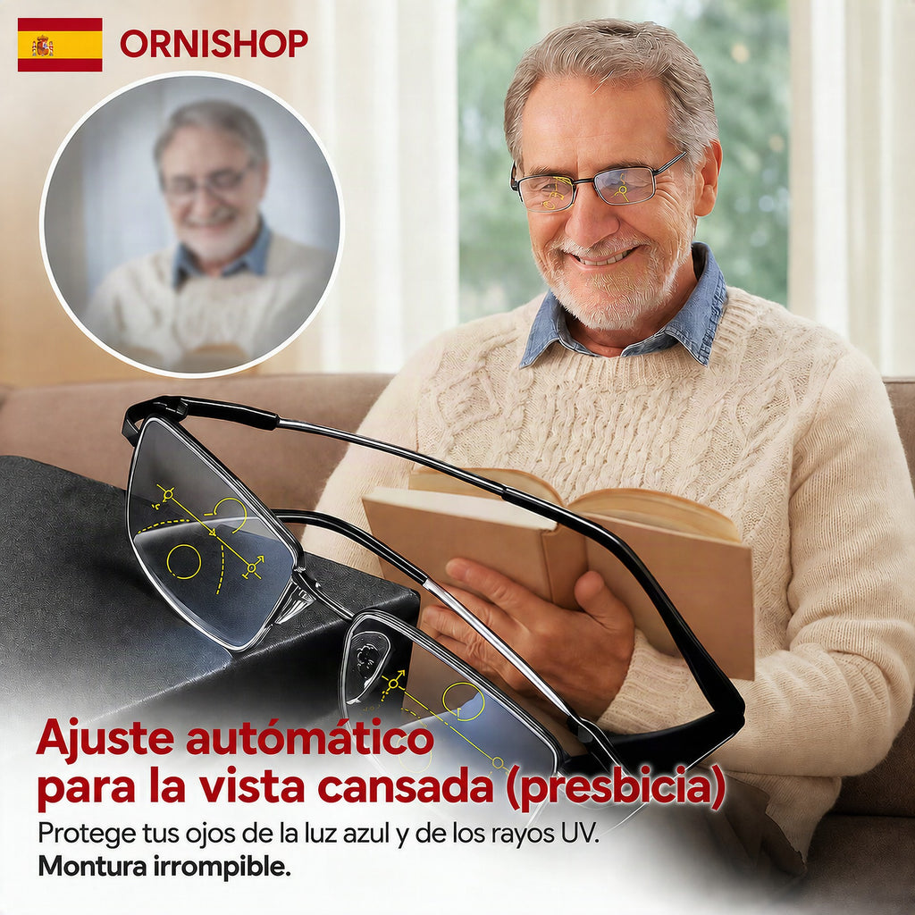 Gafas Progresivas Multifocales con Tecnología Alemana | Adaptación Automática a Luz