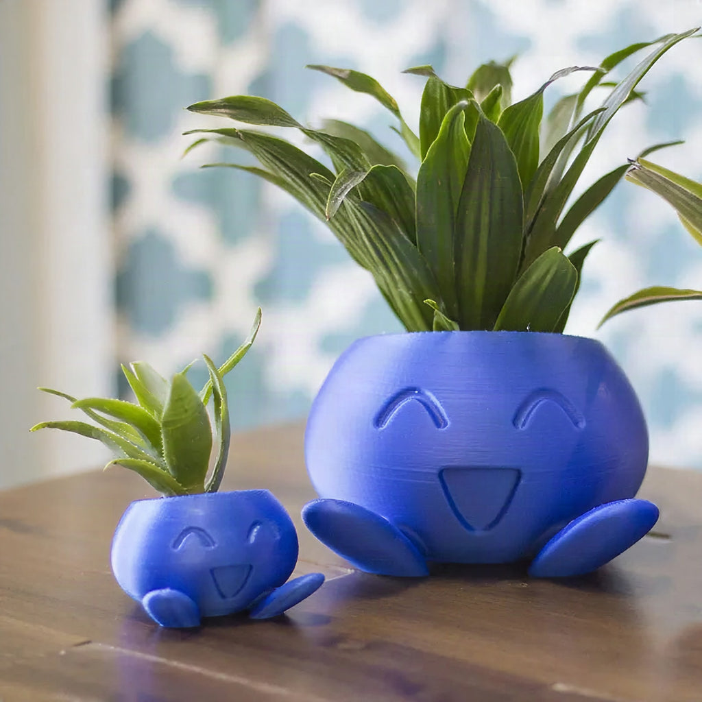 Maceta de cerámica con cara para plantas pequeñas