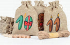 Calendario de adviento DIY de yute con 24 bolsitas vacías para Navidad