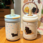 Vaso térmico con tapa abatible y diseño de gato