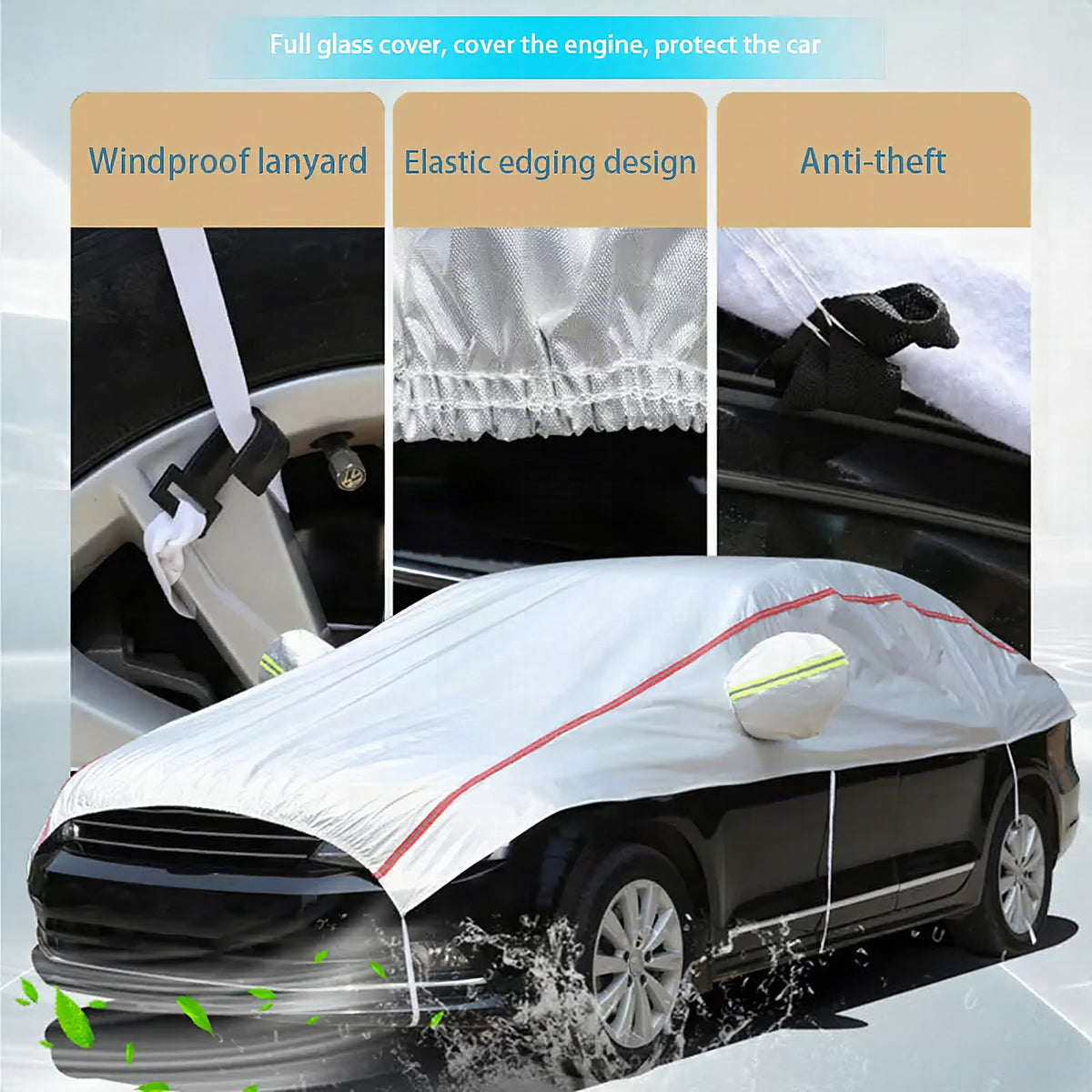 Funda protectora para coche AutoVioro impermeable con protección UV y antirrobo