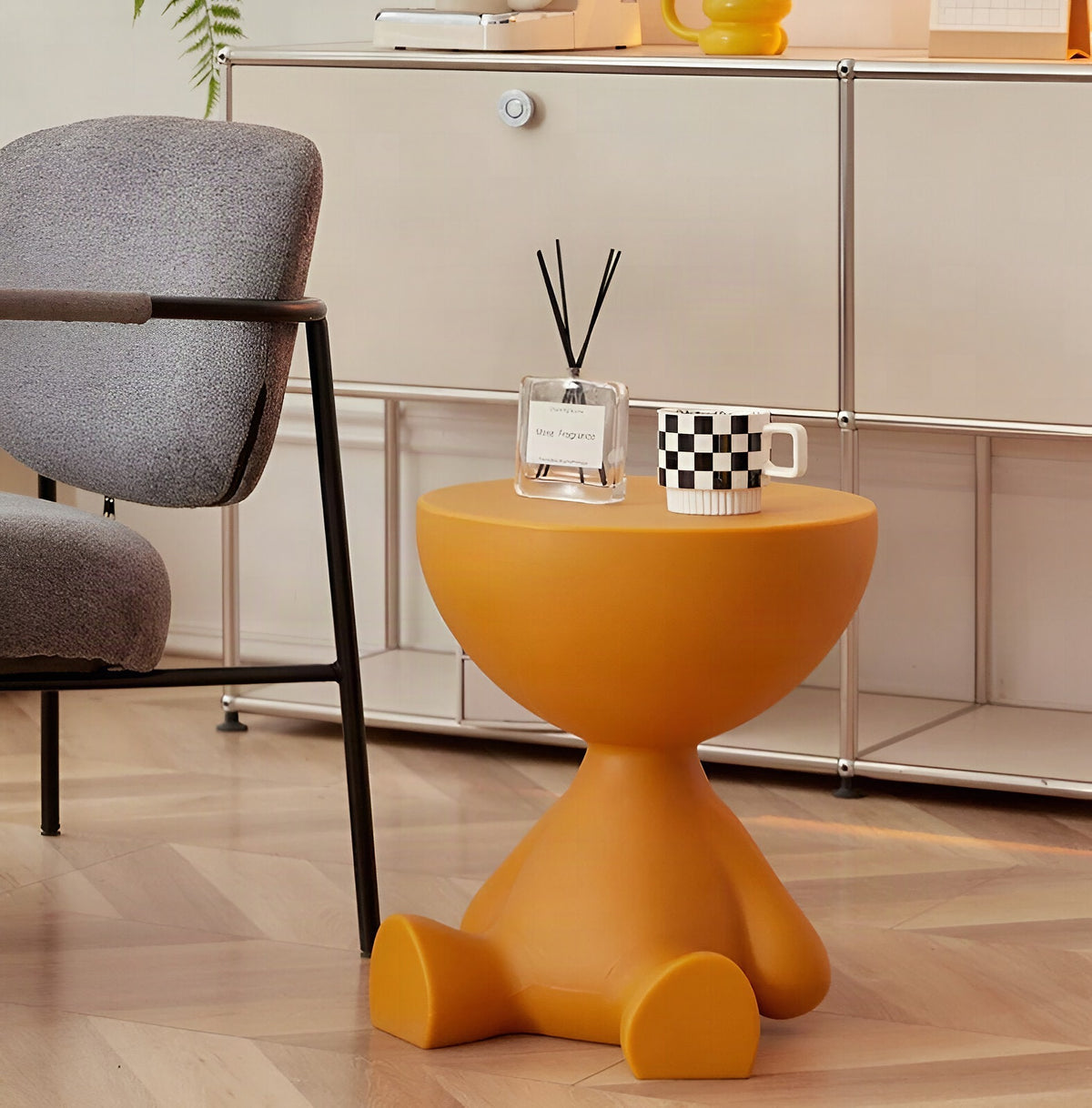 Mesa de centro redonda – Mesa auxiliar elegante para salón e interior