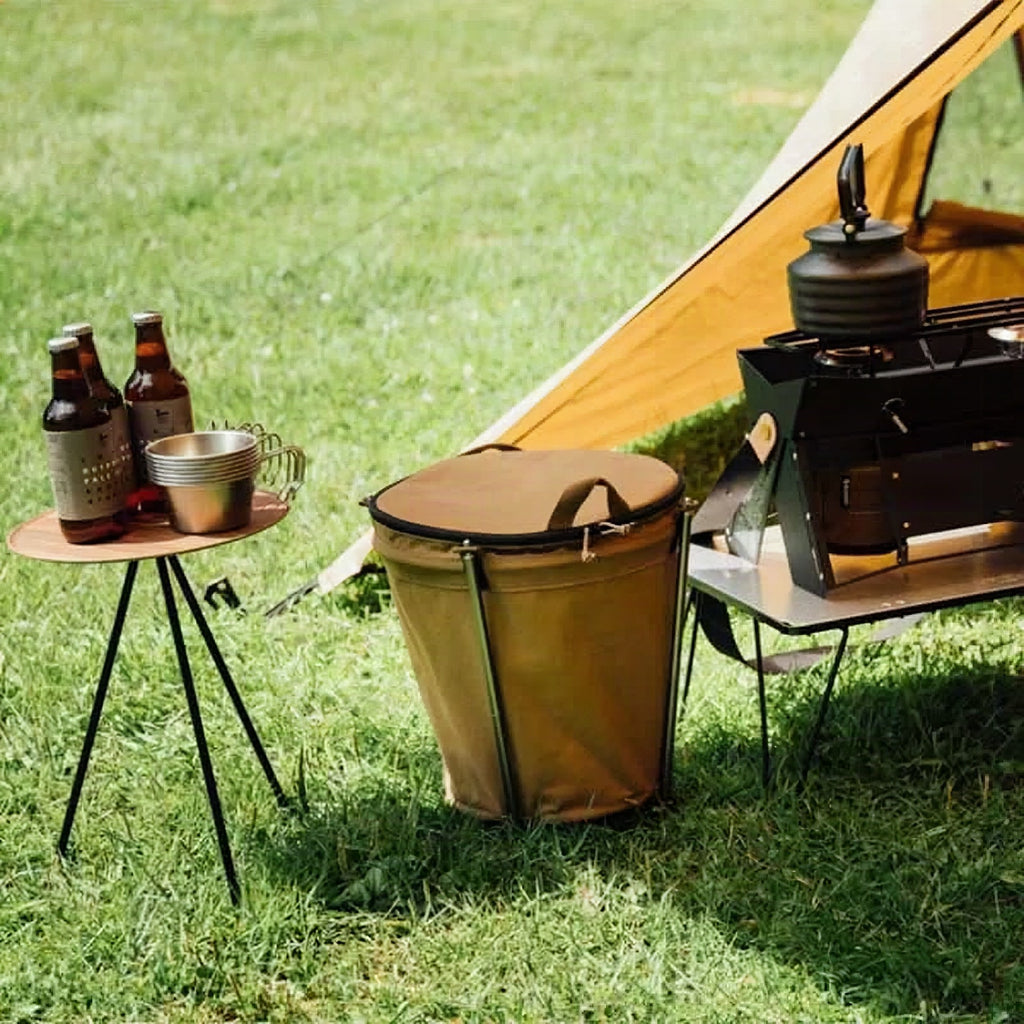 Papelera plegable para camping y festivales