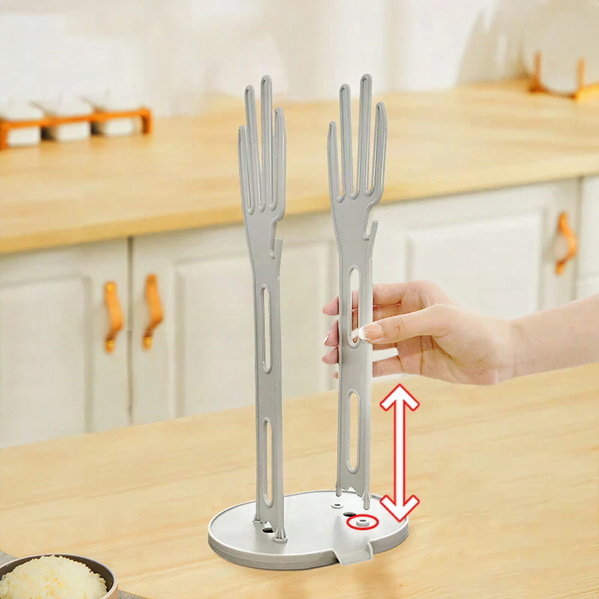 Escurridor TROCKINO para guantes de cocina | Soporte secador higiénico y compacto | 34×16×13 cm