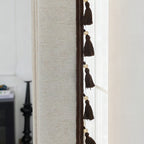 Cortina decorativa con flecos