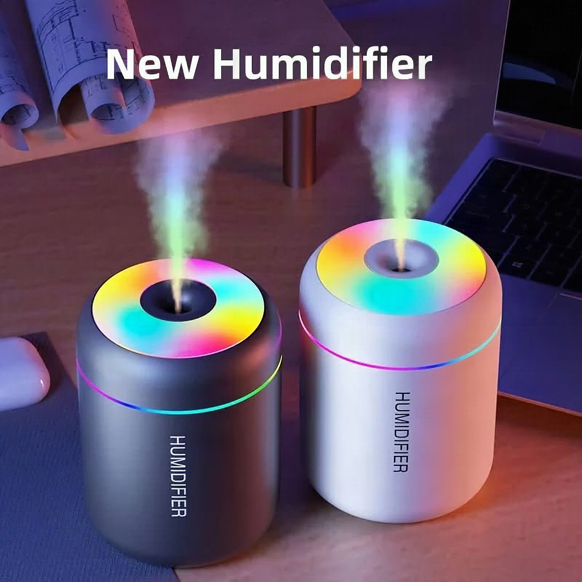 Humidificador de aire USB de 180 ml con iluminación LED