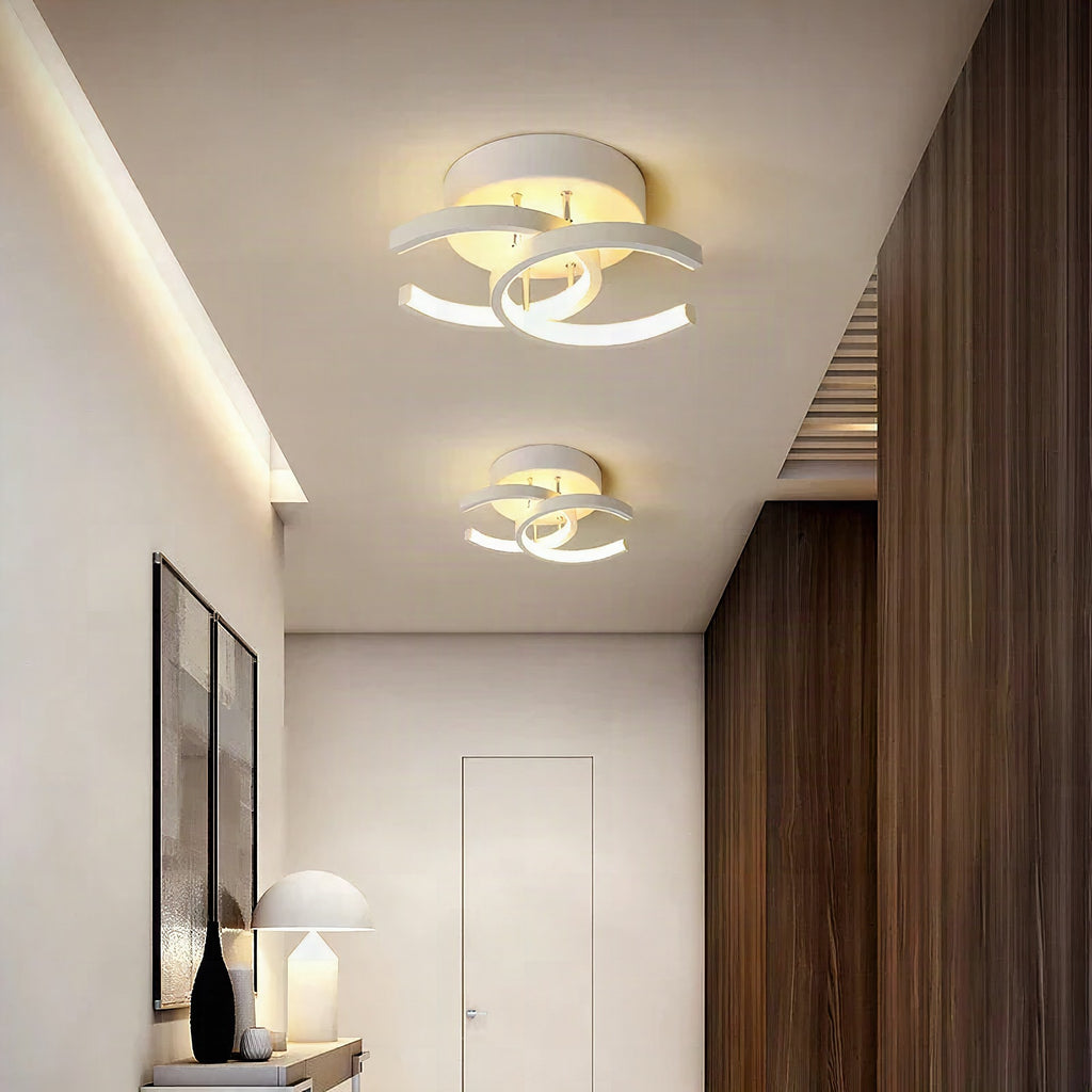 Plafón LED moderno en blanco y negro