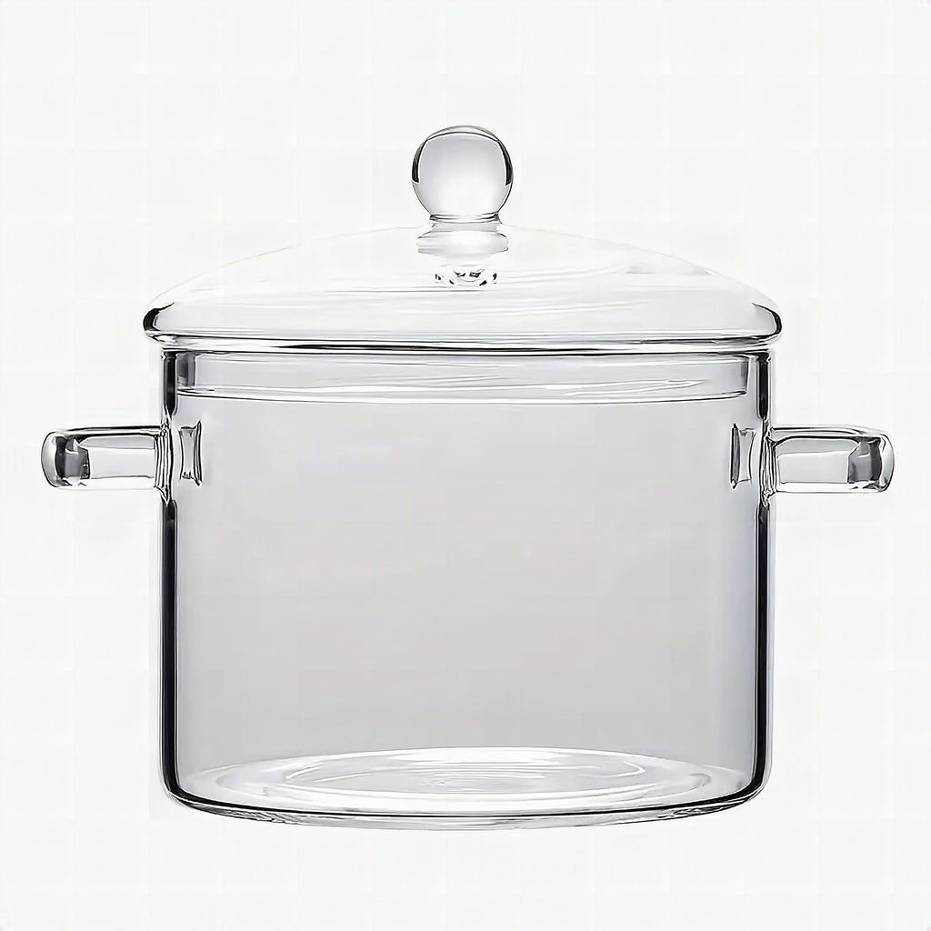 Cazo de cristal transparente con asas (1360 ml)