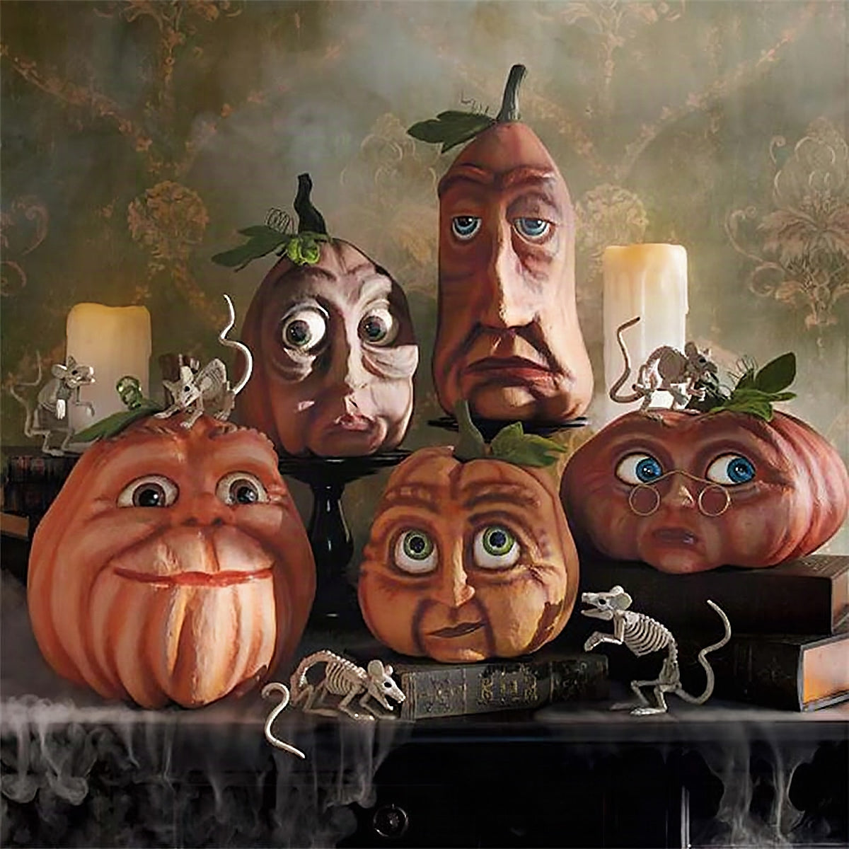 Calabaza decorativa de Halloween con luz