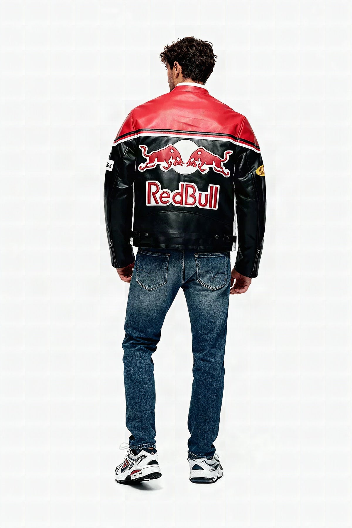 Chaqueta de cuero Red Bull Vintage Racing – Unisex – Retro