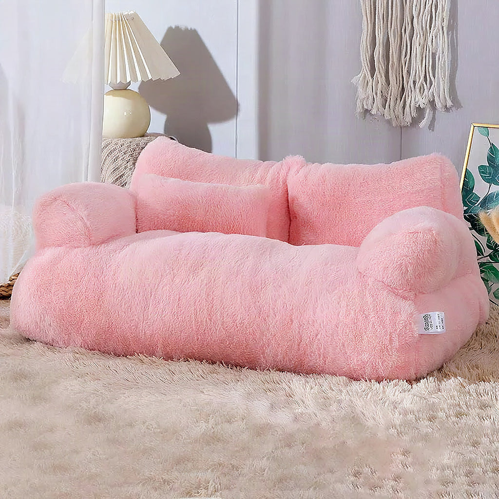 Sofá cama de felpa para perros y gatos – Espacioso, lavable a máquina y ultra confortable