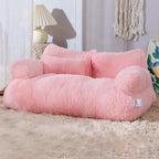 Sofá cama de felpa para perros y gatos – Espacioso, lavable a máquina y ultra confortable