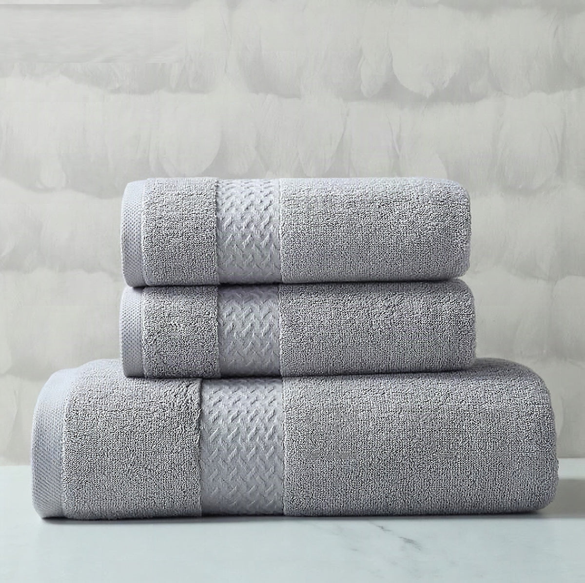 Toalla de baño 100 % algodón egipcio 70×140 cm gris