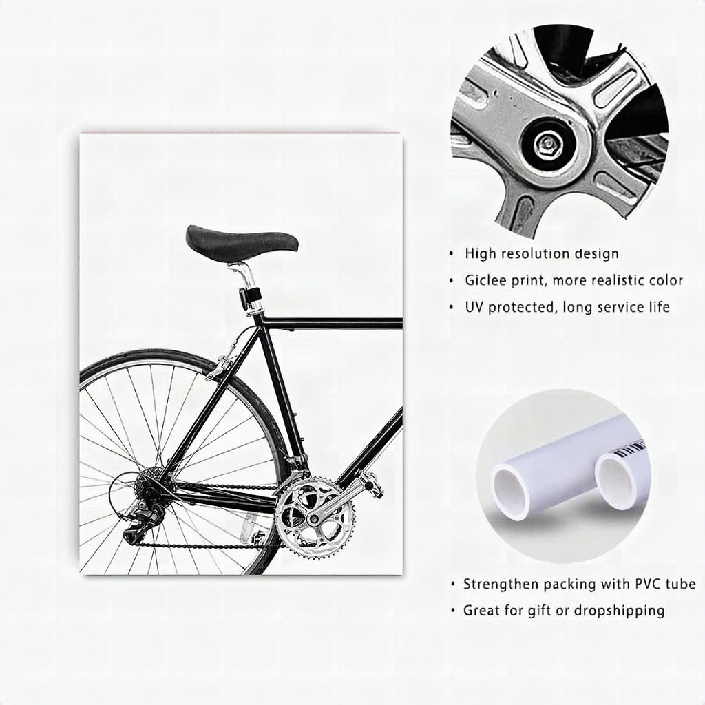 Lámina minimalista de bicicleta - Cuadro de lienzo para pared