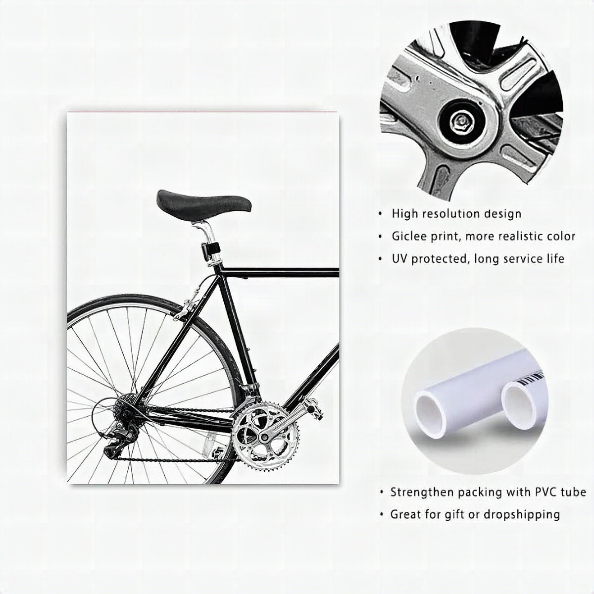 Lámina minimalista de bicicleta - Cuadro de lienzo para pared