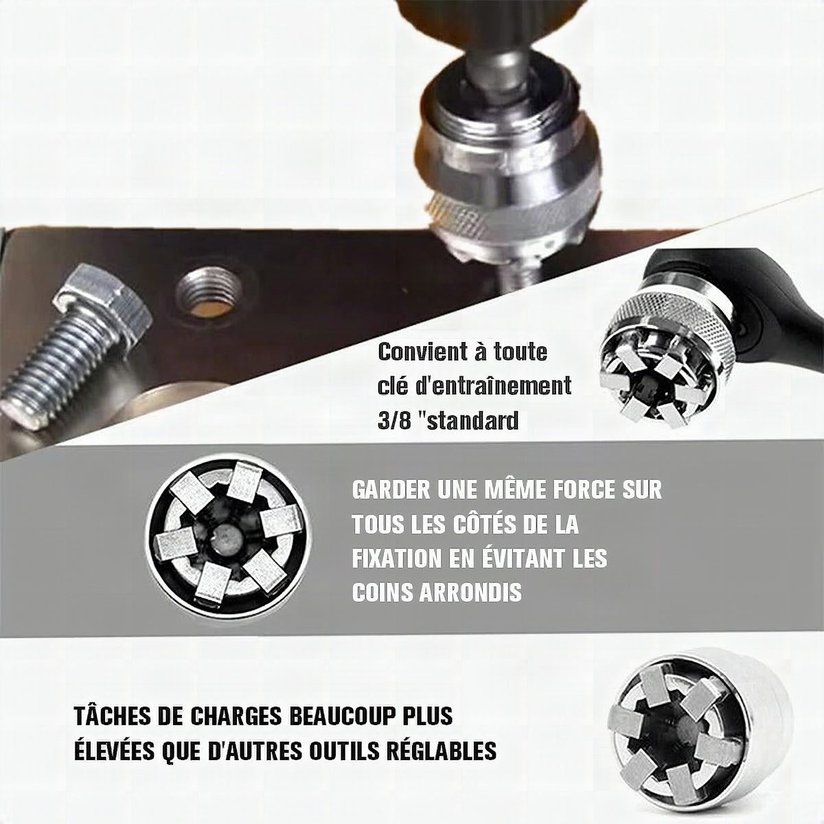 Llave de vaso universal ajustable con carraca