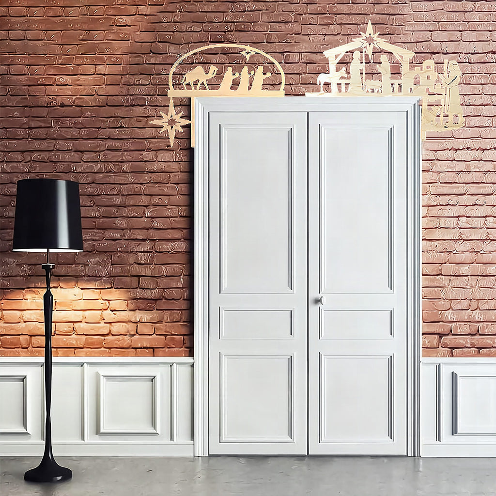 Decoración navideña para marco de puerta