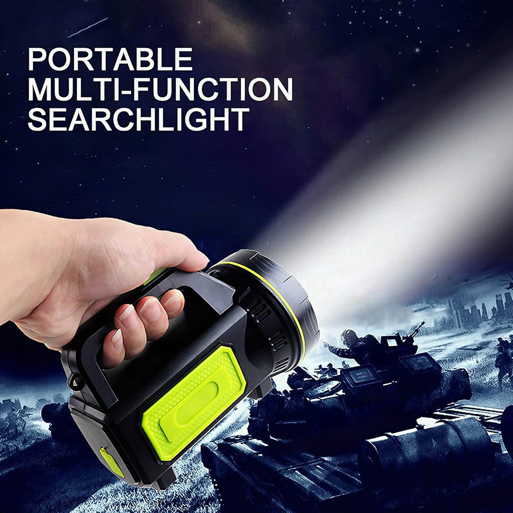 Linterna LED con foco lateral – Luz de trabajo portátil para camping y emergencias