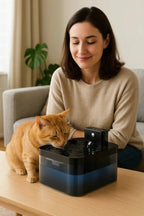Fuente de agua inteligente PUREFLOW con sensor de movimiento y filtración para gatos