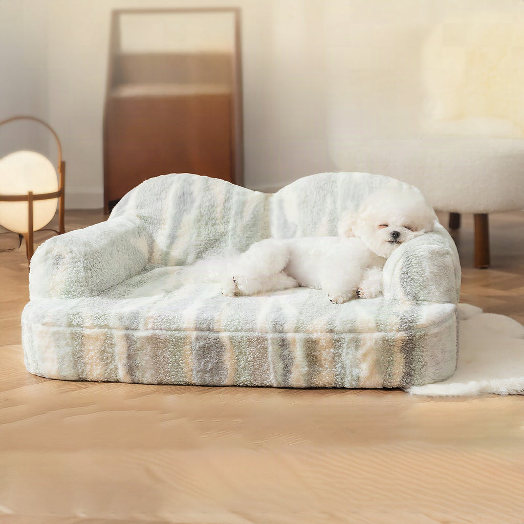 Sofá cama ortopédico de felpa para perros