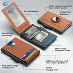Cartera minimalista para hombre con tarjetero de aluminio pop-up y pinza para billetes