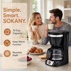 Cafetera programable de 12 tazas con temporizador