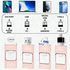 Memoria USB 4 en 1 para iPhone, Android y PC con transferencia rápida de archivos