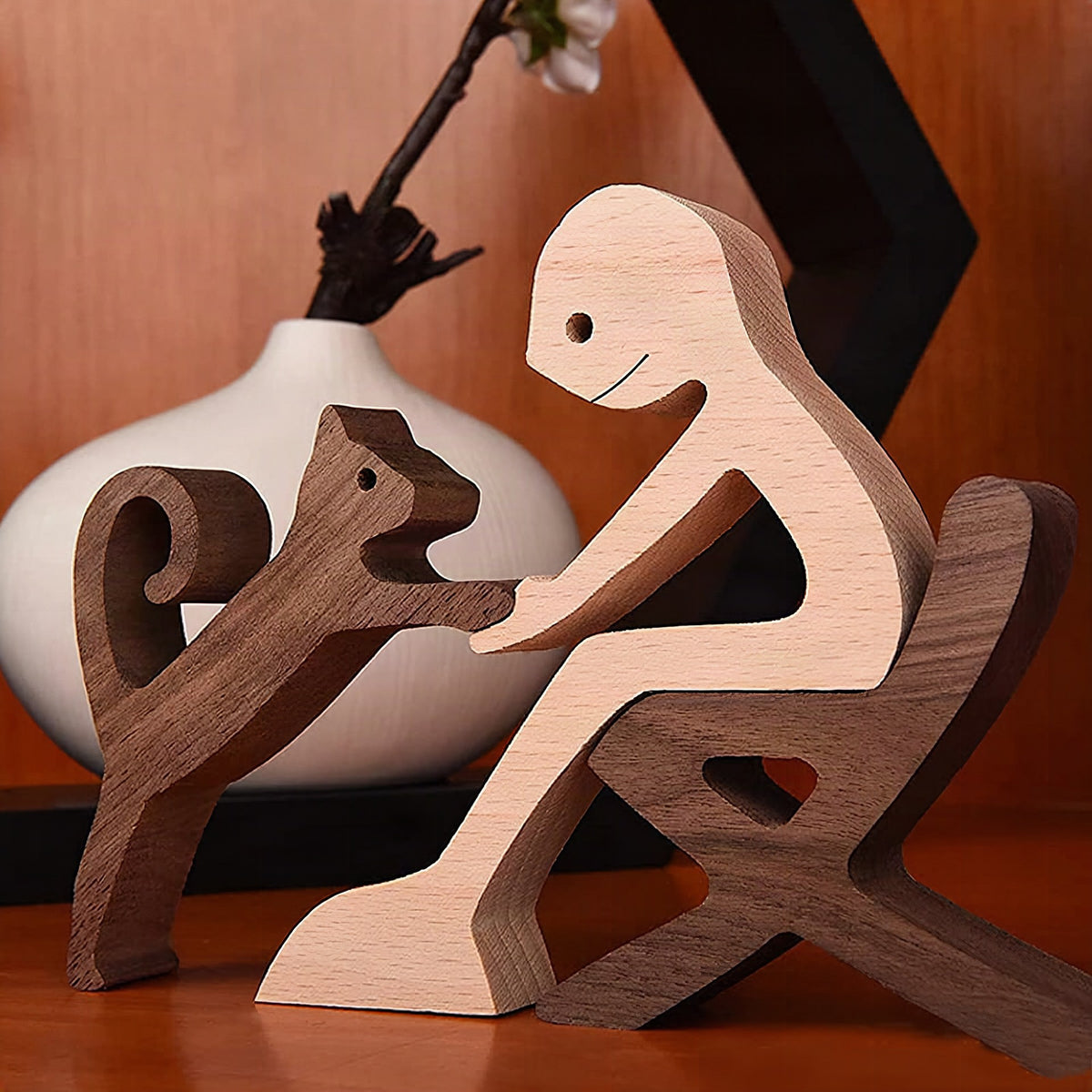 Escultura de madera para amantes de las mascotas