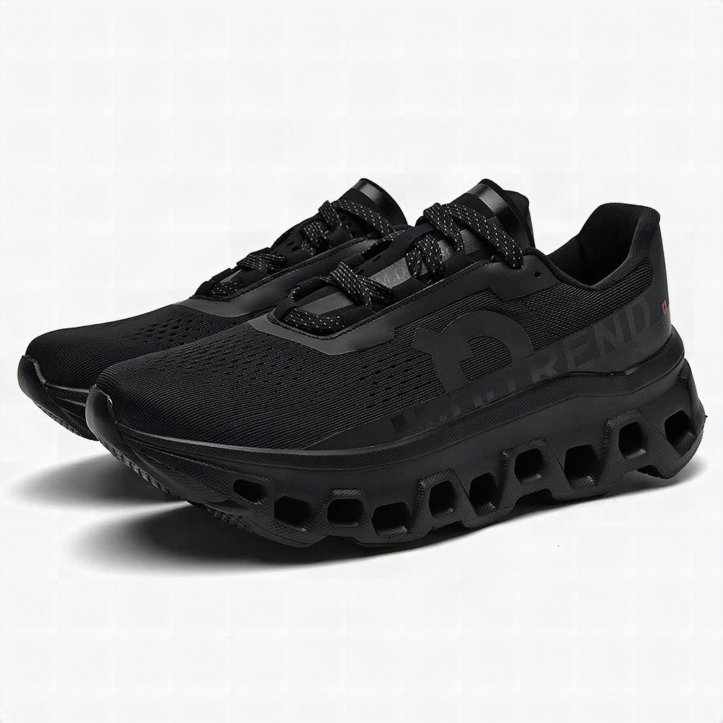 Detalle del tejido de malla aireada y construcción flexible de las zapatillas SKYLACE