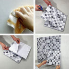 Placas de mosaico PVC autoadhesivas cuadradas resistentes a manchas para ducha – Pack de 5