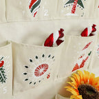 Calendario de adviento con 24 bolsitas de tela para niños – Decoración navideña colgante multicolor
