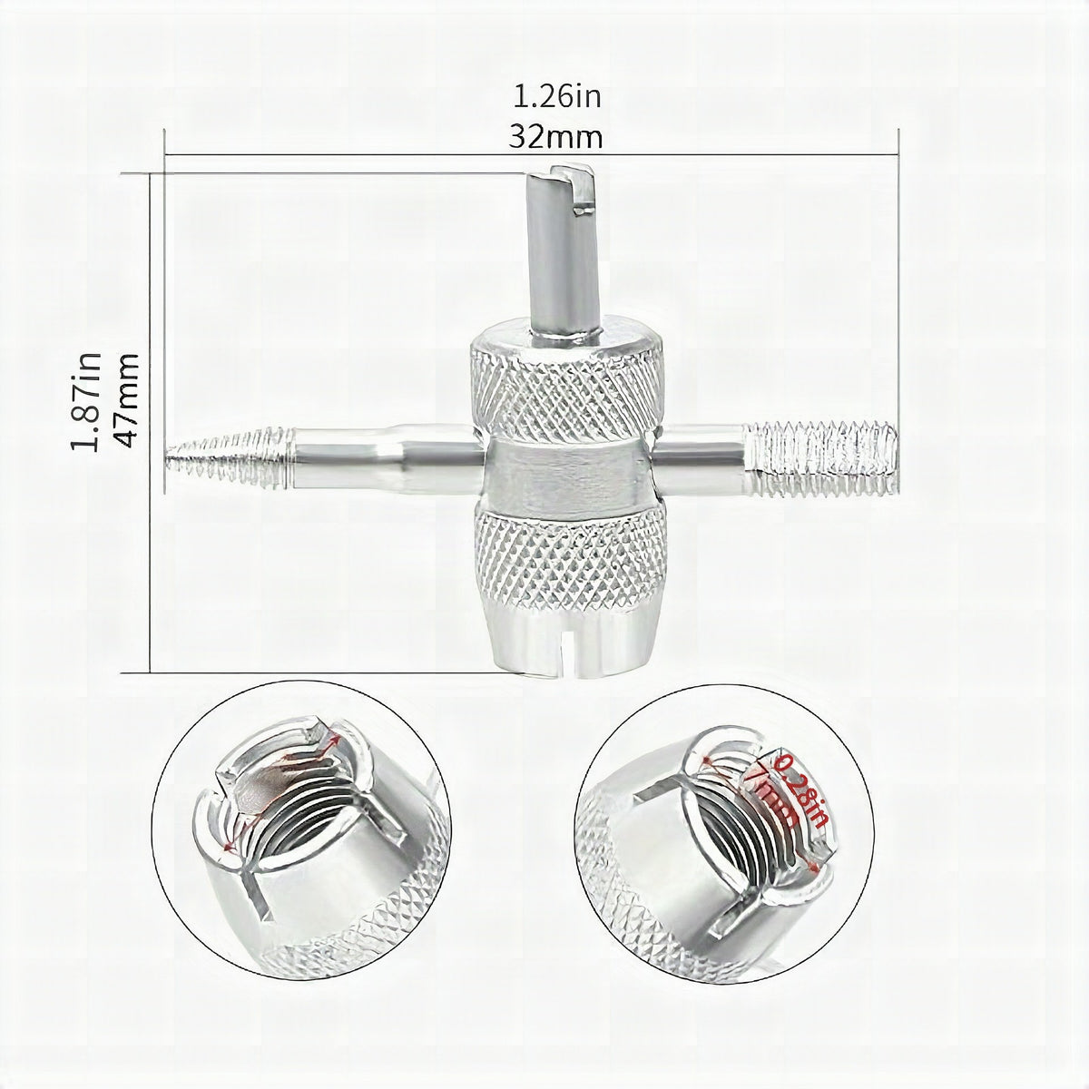 Llave extractora de núcleos de válvula CoreMate 4 en 1