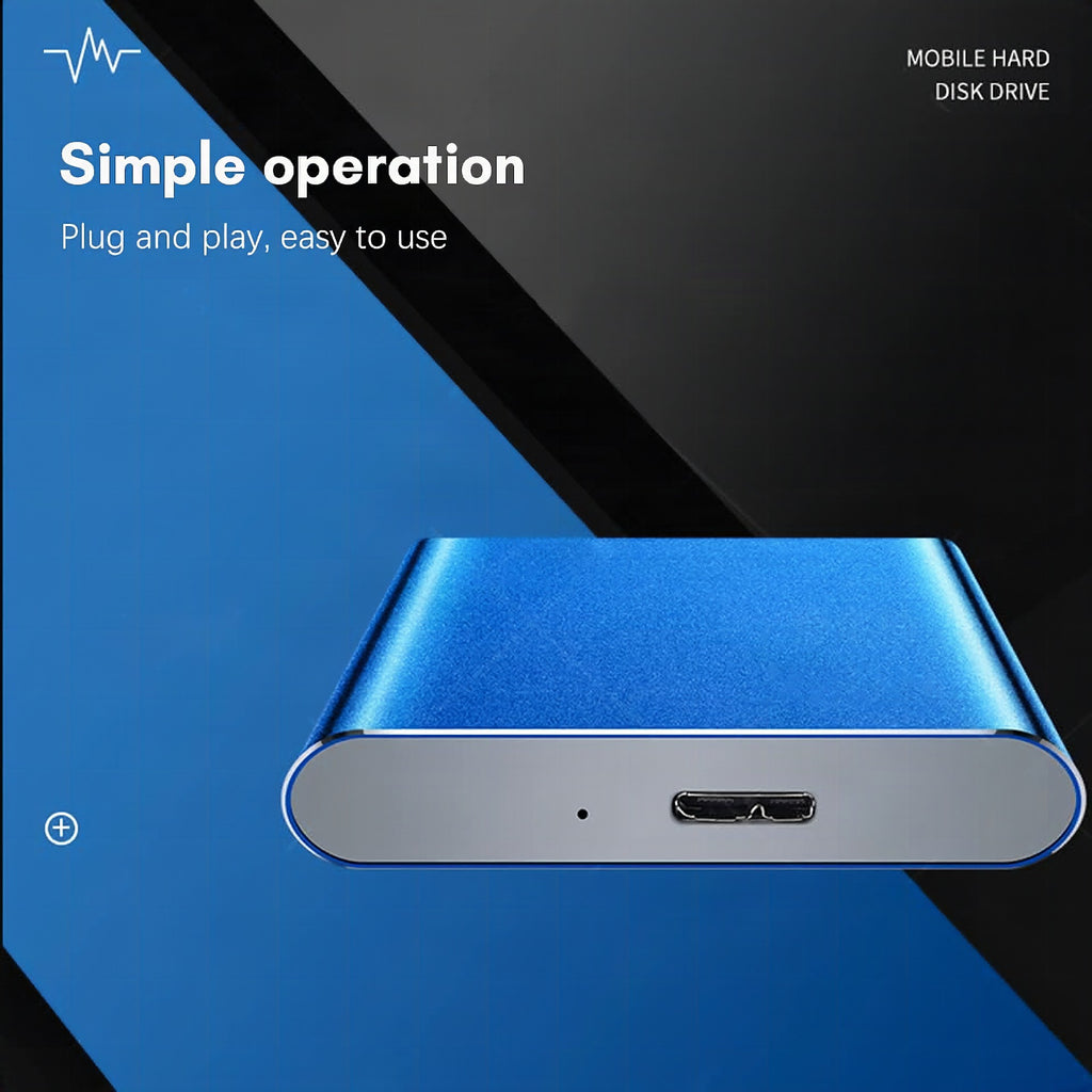 Disco duro portátil de 1 TB USB 3.0 con carcasa metálica y transferencia de alta velocidad