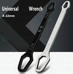 Llave ajustable con mango autoapriete de doble cara, acero cromado