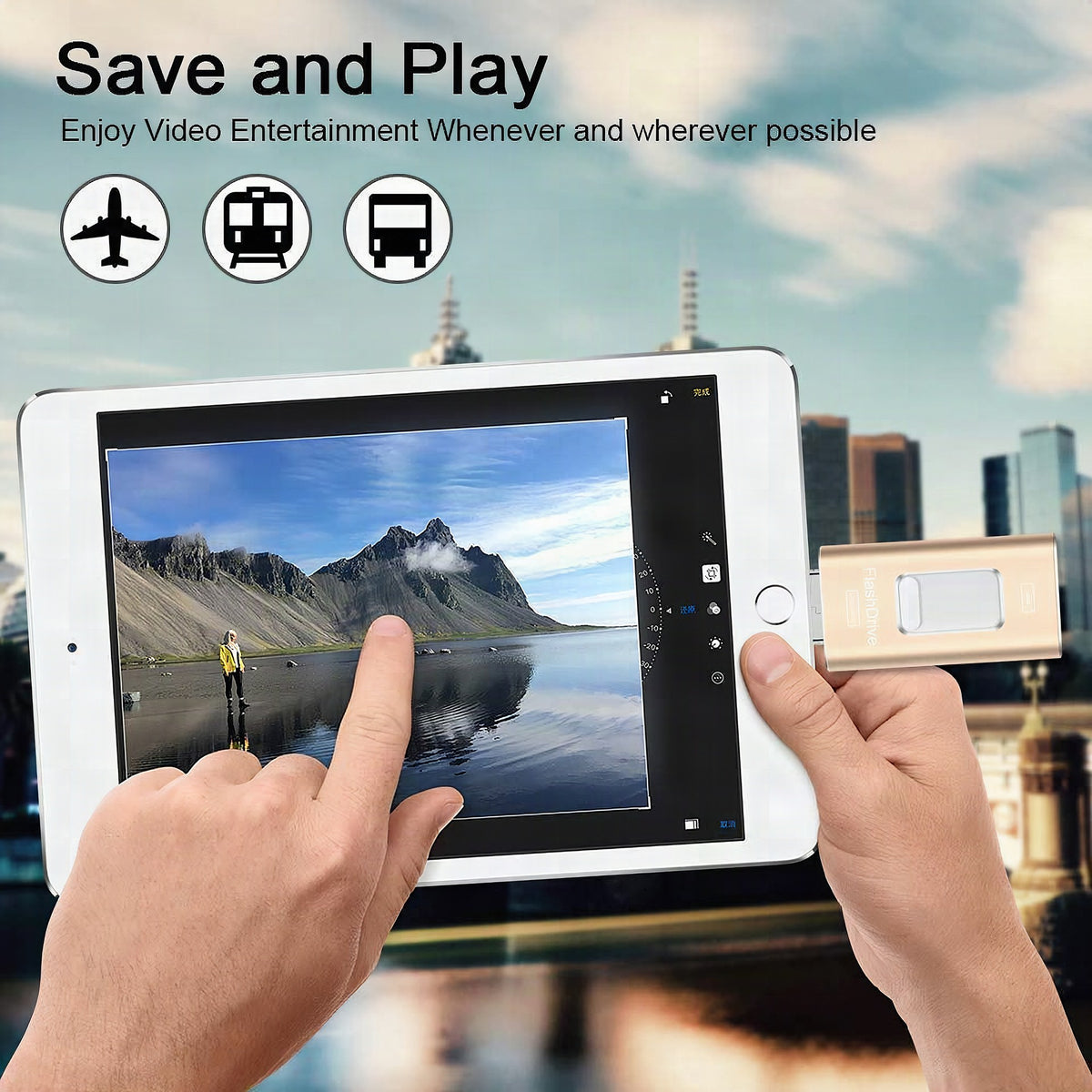 Memoria USB portátil para iPhone, iPad y Android