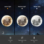 Lámpara de techo o pared 3D LED Luna o Tierra 24-80 cm