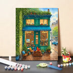 Kit de pintura por números con lienzo de librería