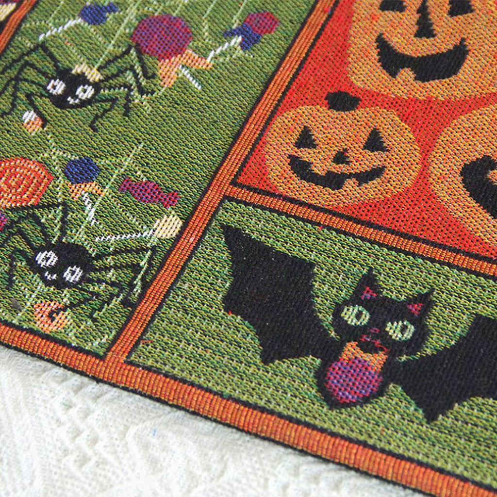 Camino de mesa decorativo de Halloween de algodón y poliéster 33×180 cm