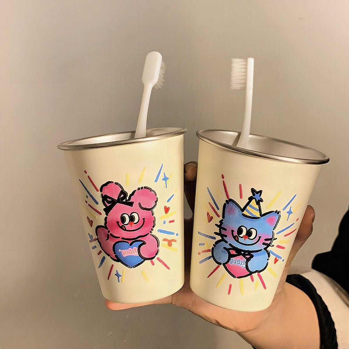 Vaso creativo con divertido motivo de gato