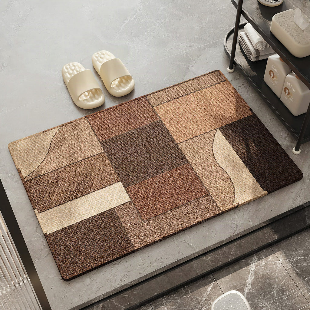 Alfombra de baño decorativa con diseño patchwork