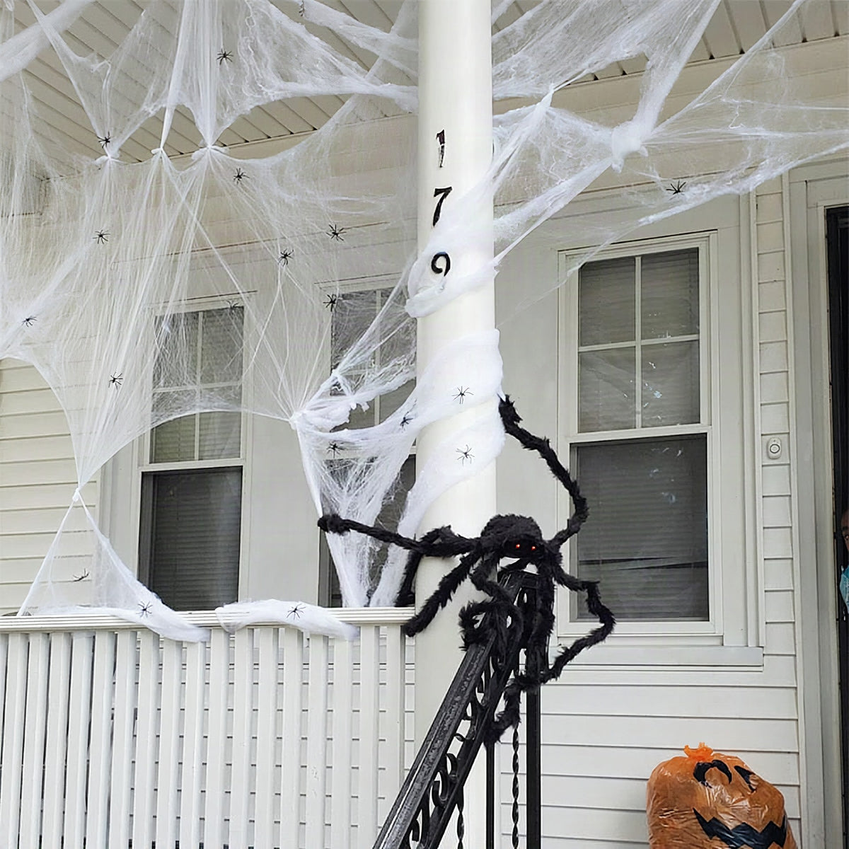 Telaraña artificial elástica para decoración de Halloween