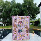 Manta decorativa con estampado de animales