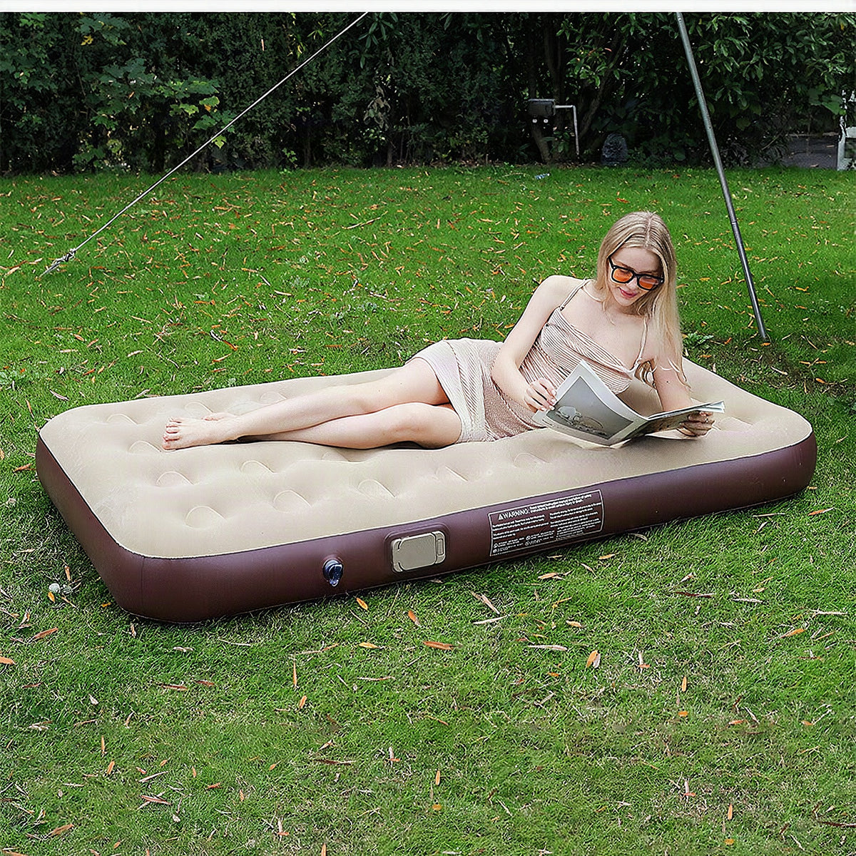 Colchón hinchable automático con bomba integrada para mujer