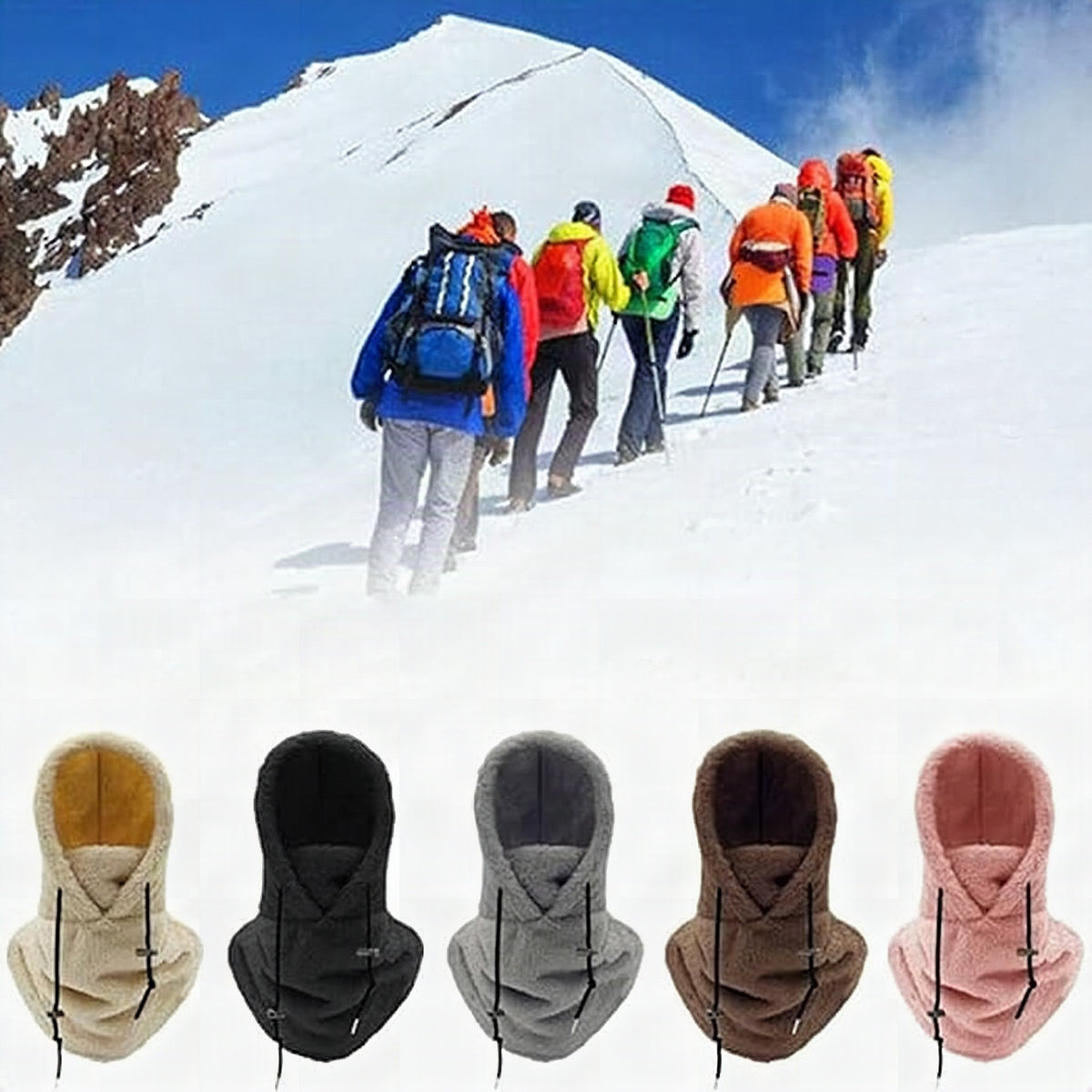 Pasamontañas con capucha sherpa
