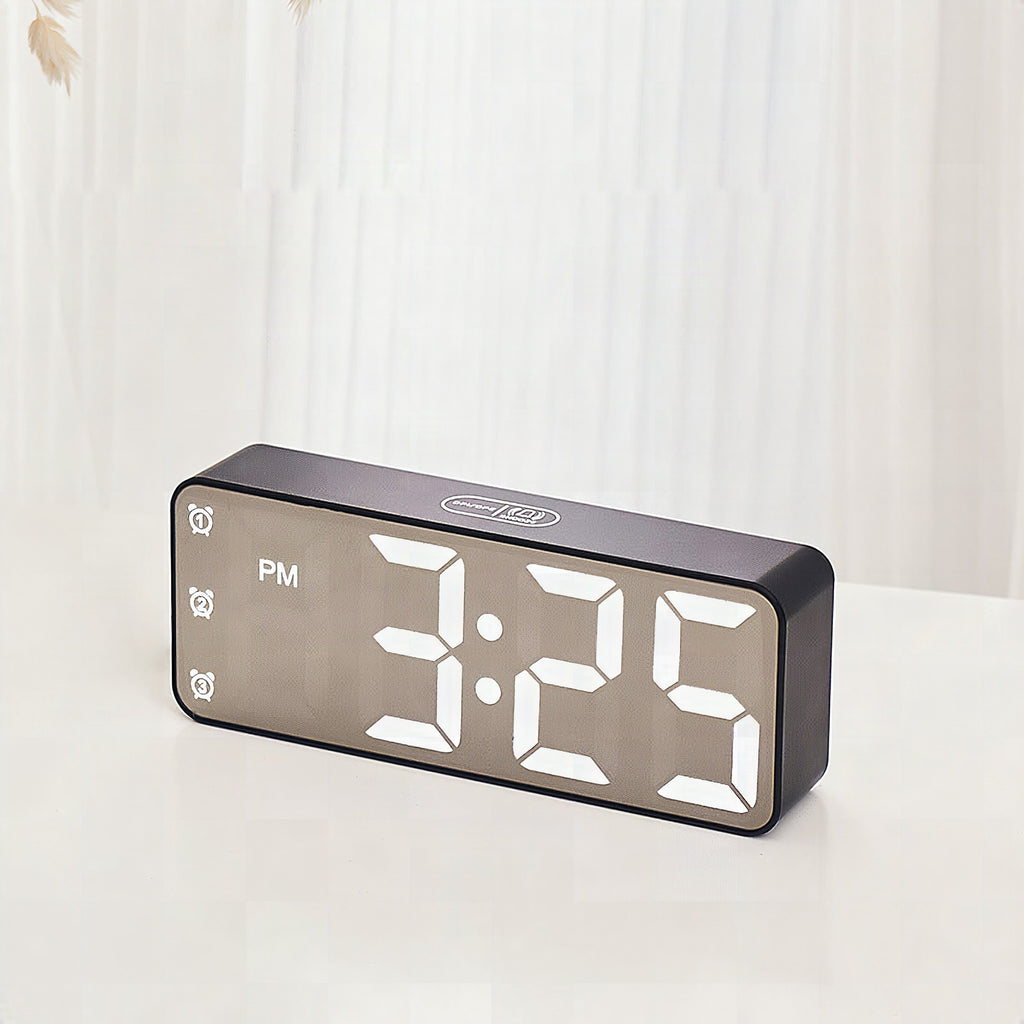 Reloj despertador digital con pantalla LED grande y funciones múltiples