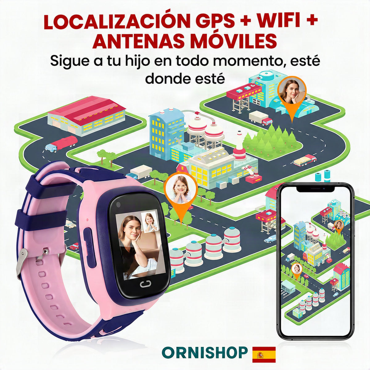 Smartwatch Infantil con GPS 4G y Llamadas – Seguridad Total sin Cuotas