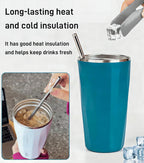 Vaso con pajita plegable